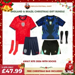 England and Brazil World Cup 2026 Gift Bundle - Away Fan-Version Kids Football Kits