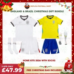 England and Brazil World Cup 2026 Gift Bundle - Home Fan-Version Kids Football Kits