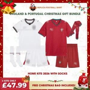 England and Portugal World Cup 2026 Gift Bundle - Home Fan-Version Kids Football Kits
