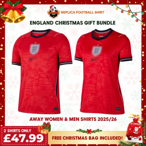 England World Cup 2026 Away Men & Women Replica Football Shirt Gift Bundle