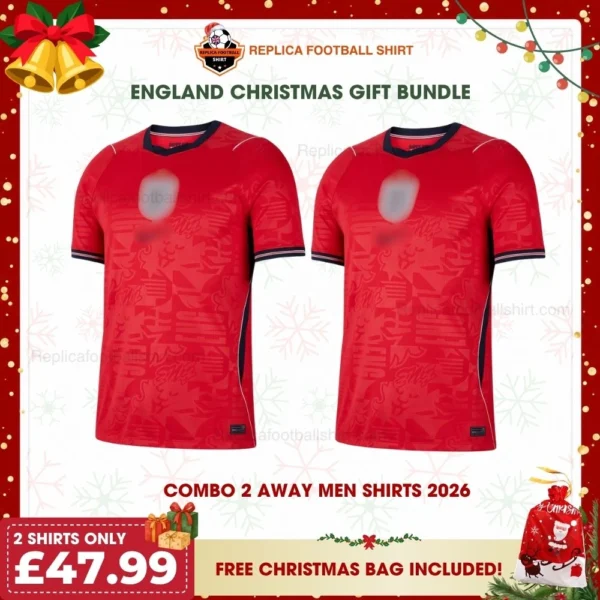 England World Cup 2026 Gift Bundle - 2 Away Fan-Version Men Football Shirts