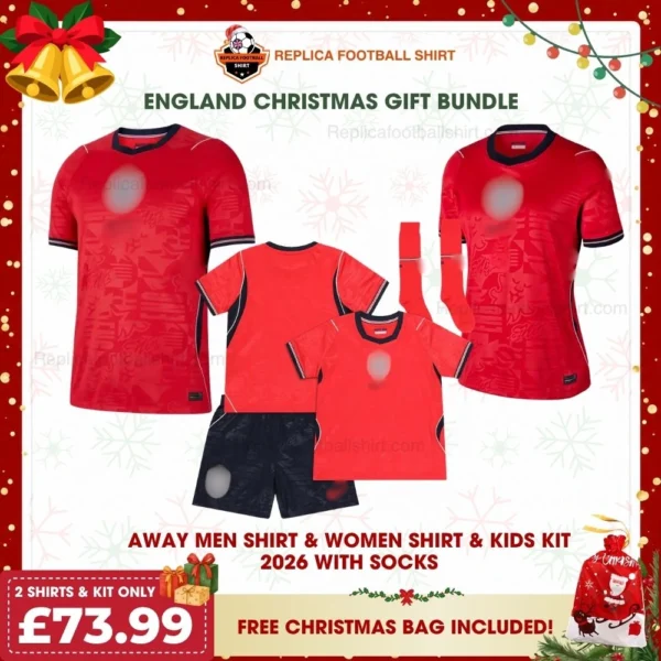 England World Cup 2026 Gift Bundle - Away Dad and Mom Shirt and Son Kit Fan-Version