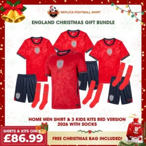 England World Cup 2026 Gift Bundle - Away Dad Shirt and 3 Kits Fan-Version