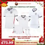 England World Cup 2026 Gift Bundle - Home Dad and Mum Shirt and Son Kit Fan-Version