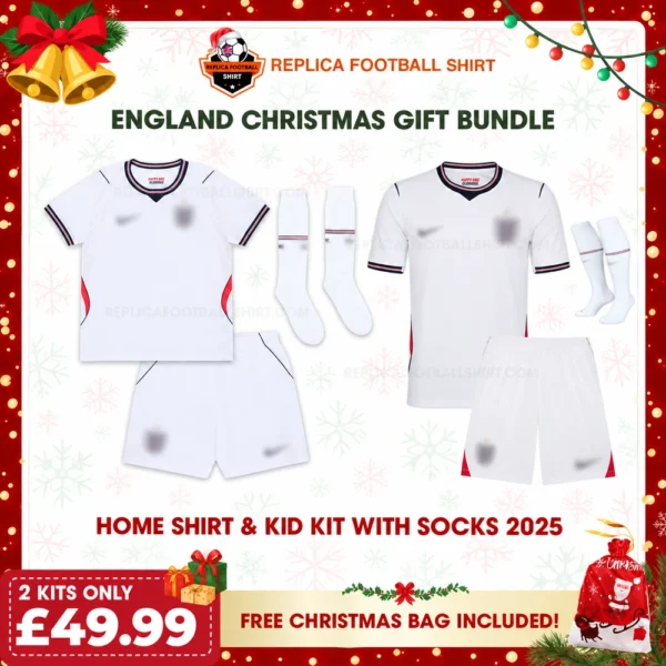 England World Cup 2026 Gift Bundle - Home Dad and Son Kits Fan-Version