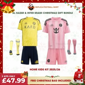 Inter Miami and Al Nassr FC 2025/26 Gift Bundle – Home Fan-Version Kids Football Kits (With Socks)