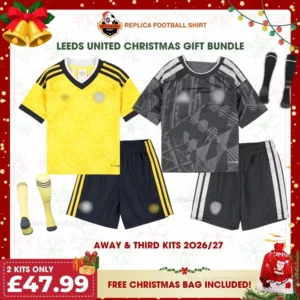 Leeds United 2026/27 Gift Bundle – Away and Third Fan-Version Kids Football Kits