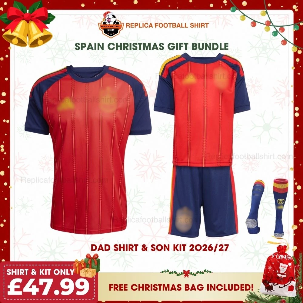Spain World Cup 2026 Gift Bundle - Home Dad Shirt and Son Kit Fan-Version
